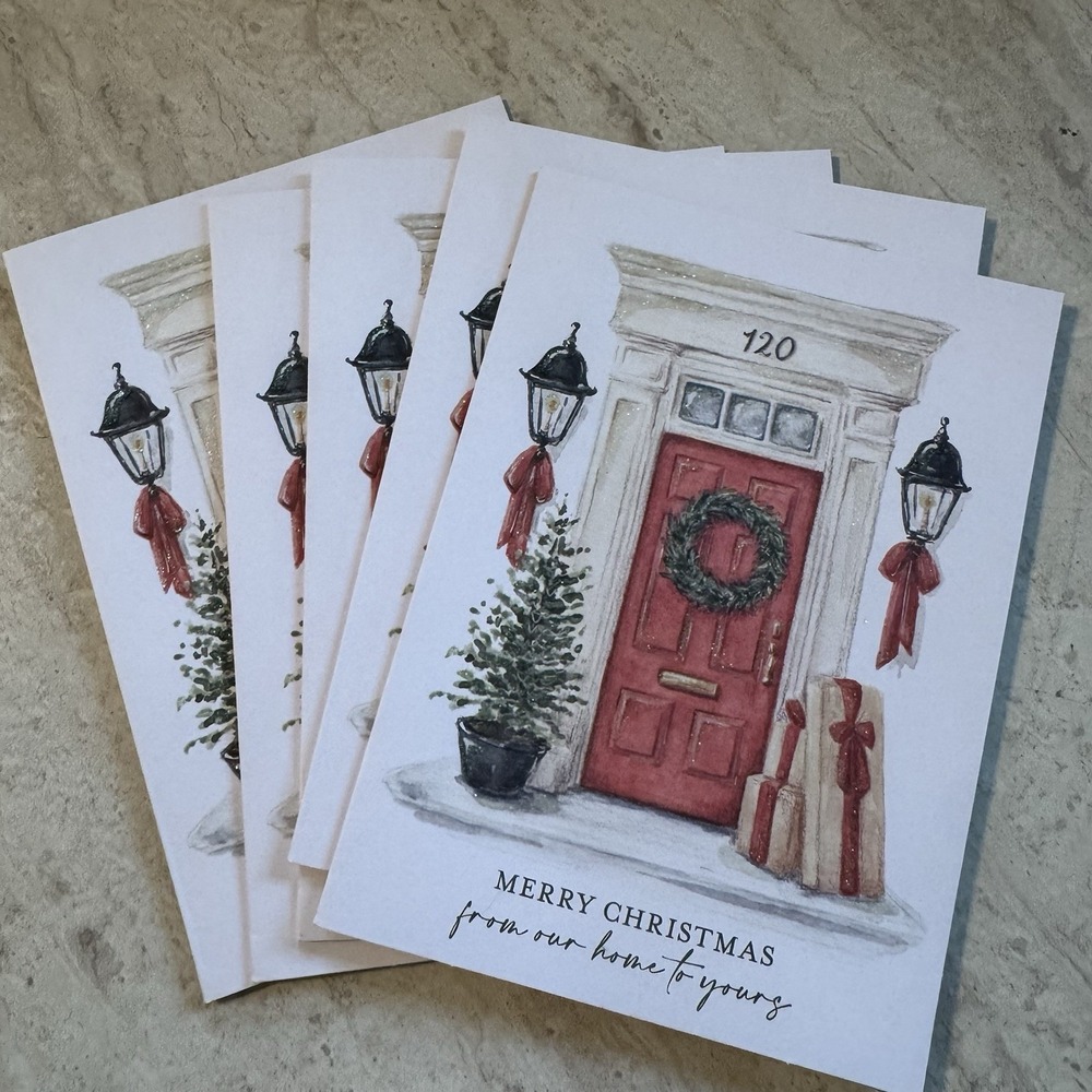 Graphique Lot Of 5 Door with Gifts‎ Glittery Classic Christmas Cards
